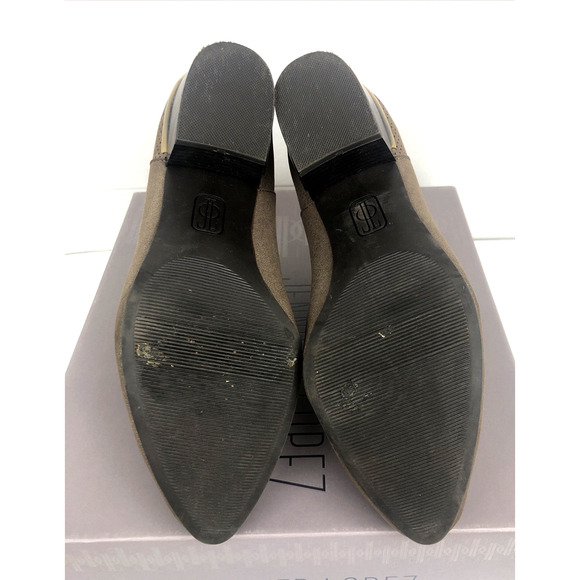 Jennifer Lopez Women's Ankle Boots Heels Size 7.5 Reba Gold Back Zip - Picture 8 of 9